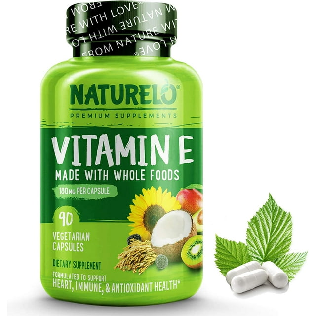 NATURELO Vitamin E 180 mg (300 IU) of Natural Mixed Tocopherols from
