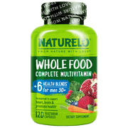 NATURELO Whole Food Multivitamin for Men 50+ with Vitamins, Minerals, Organic Herbal Extracts - Vegan Vegetarian - for Energy, Brain, Heart and Eye Health - 120 Capsules