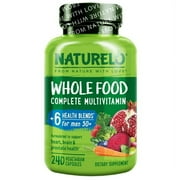 NATURELO Whole Food Multivitamin for Men 50+ with Vitamins, Minerals, Organic Herbal Extracts - Vegan Vegetarian - for Energy, Brain, Heart and Eye Health - 240 Capsules