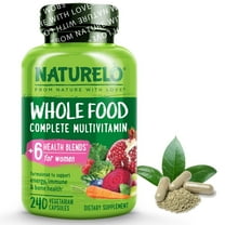 NATURELO Whole Food Multivitamin for Women - with Vitamins, Minerals, & Organic Extracts - Supplement for Energy and Heart Health - Non GMO - 240 Vegan Capsules