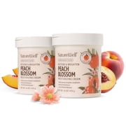 NATUREWELL Peach Blossom Restore & Brighten Moisturizing Cream For Face & Body, Infused With Peach Extract, Niacinamide, Hyaluronic Acid, Promotes A Brighter Complexion, Pack of 2 16 Oz Each