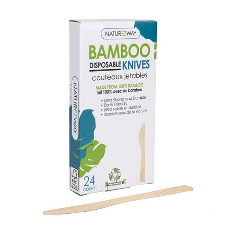 NATUREZWAY Bamboo Disposable Knives - Eco-Friendly - Reusable