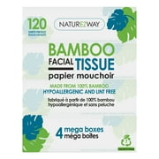 NATUREZWAY Bamboo Mega Box Facial Tissue 2PLY (4 Pack ) Eco-Friendly - Planet Based - Tree Free