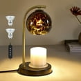 thumbnail image 1 of NATYSWAN Amber Glass Electric Candle Warmer with Timer & Dimmer Wax Melts Warmer for Candle Jars, Ideal Gift, Bedroom Home Decor, No Flame Scented Candle Warmer with 2 Bulbs, 1 of 8