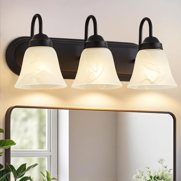 NATYSWAN Black 3 Light Vanity Light for Bathroom Vintage Lighting Fixtures Wall Lamp Vanity Lights Apply for Mirror Living Room Cabinet BedroomBulb Not Included