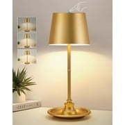 NATYSWAN Cordless Table Lamp,3-Way Dimmable Touch Bedside Reading Lamp,Portable Gold Small Nightstand Desk Lamp for Bedroom Living Room
