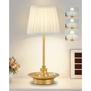 NATYSWAN Cordless Lamp for Living Room,Dimmable Gold Touch Reading Lamp,Portable Small Nightstand Desk Lamp for Bedroom Office Bedside