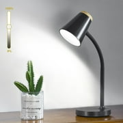 NATYSWAN Desk Lamp for College Dorm Room,Small Touch Dimmable Reading Lights,Adjustable Flexible Gooseneck Table Lamp for Bedside Bedroom Nightstand, Black