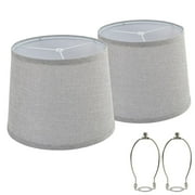 NATYSWAN Drum Lampshades Set of 2, Fabric Lampshades for Table Lamps Floor Lamps, 13" Top x 11" Bottom x 10" High, Lamp Shade Harp Holder Included