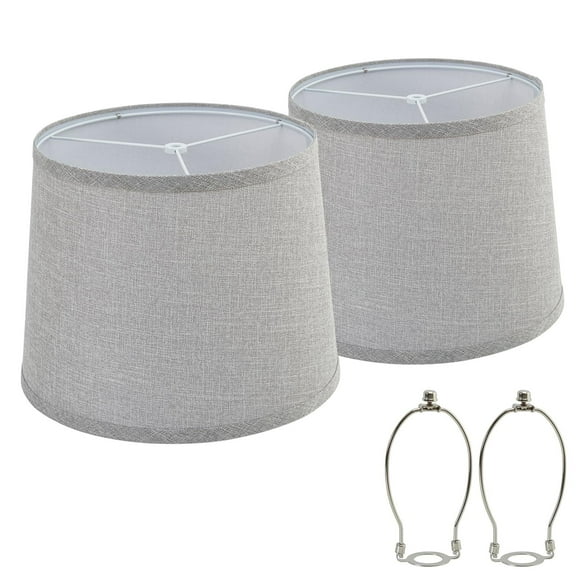 NATYSWAN Drum Lampshades Set of 2, Fabric Lampshades for Table Lamps Floor Lamps, 13" Top x 11" Bottom x 10" High, Lamp Shade Harp Holder Included
