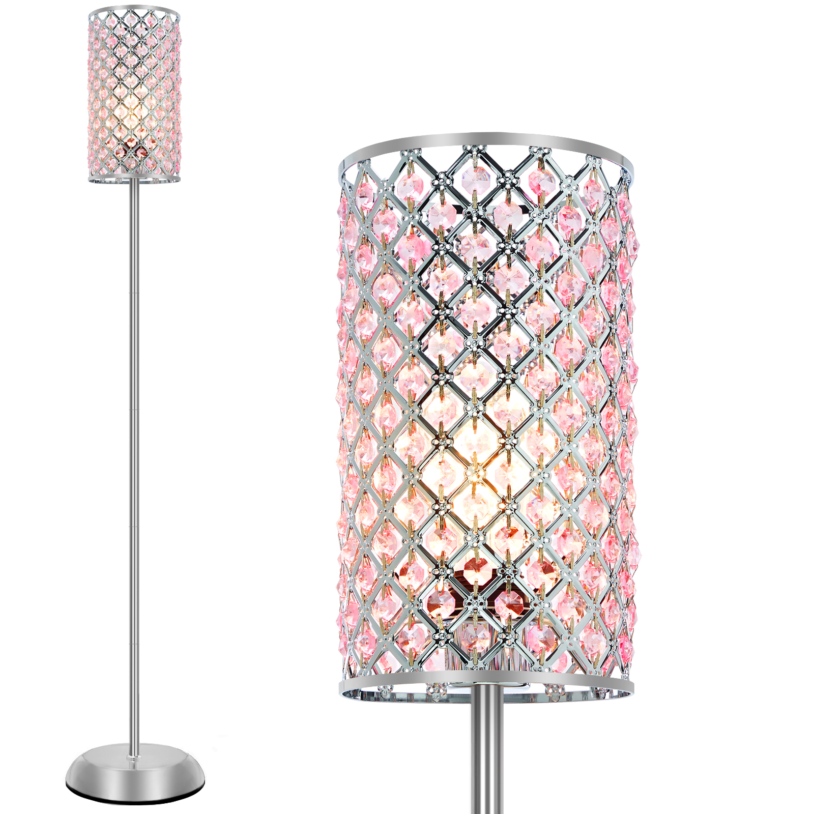 NATYSWAN Floor Lamp for Bedroom, Living Room Pink Floor Lamps Modern
