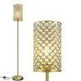 NATYSWAN Gold Floor Lamp,Elegant Crystal Floor Lamp Modern Standing