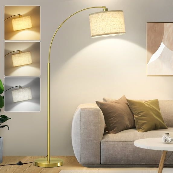 Free Shipping! NATYSWAN Gold Arc Floor Lamp, Tall Adjustable Pole Lamp ...