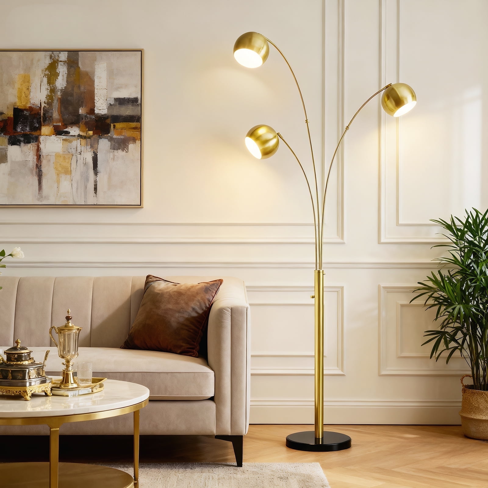 NATYSWAN Industrial Floor Lamp 85 Inch, Three Elbow Adjustable Standing Lamp with Metal Shade, Max 60W E26 Base for Living Room, Bedroom, Office - Easy Assembly（Not Included Bulb）