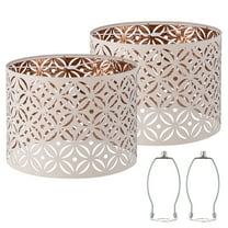 NATYSWAN Pink Lamp Shades Set of 2, Universal Drum Lampshades for Table Lamp, Floor Lamp,Lamp Shade Harp Holder Included