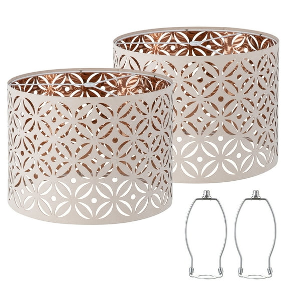 NATYSWAN Pink Lamp Shades Set of 2, Universal Drum Lampshades for Table Lamp, Floor Lamp,Lamp Shade Harp Holder Included