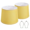 thumbnail image 1 of NATYSWAN Lamp Shades Set of 2, Yellow Drum Lampshades for Table Lamp, Floor Lamp,Fabric Modern Shade Replacement,10*13in,Harp Included, 1 of 8