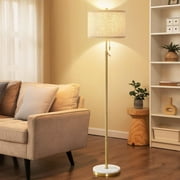 NATYSWAN Modern Floor Lamp for Living Room, Adjustable Height Standing Lamp with Marble Base Tall Lamp with Pull Chain Switch Floor Lamps for Living Room, Bedroom & Office Bulbs Not Included (Gold)