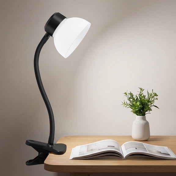 NATYSWAN Clip-On Desk Lamp, Eye-Caring LED Reading Light, Adjustable Gooseneck, Anti-Tip Bedside Reading Light—Small Desk Lamps for Home Offices, College Dorm Rooms