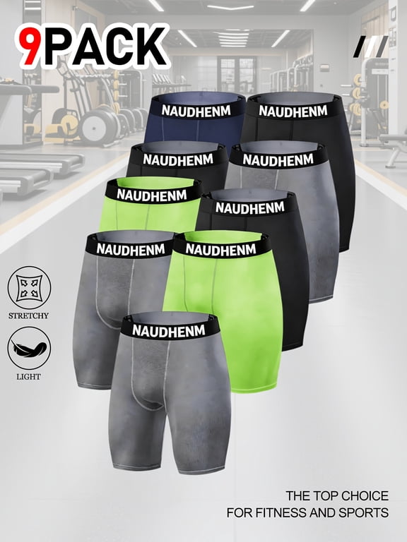 Men's Ice Silk Anti-Chafing Long Boxer Briefs (9-Pack)