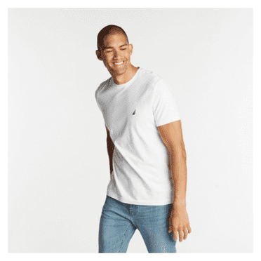 NAUTICA ESSENTIAL SOLID SHORT SLEEVE CREWNECK T-SHIRT, White, Large