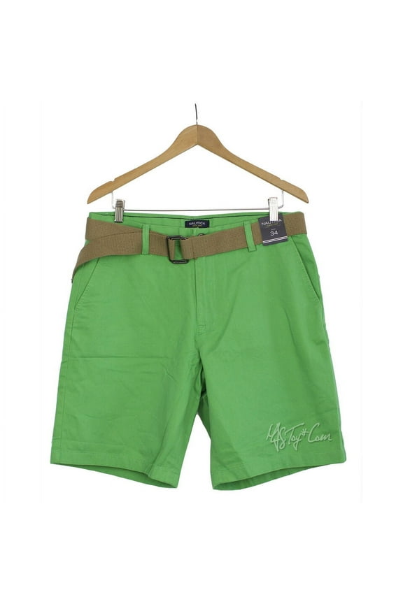 Men's Classic 100% Cotton Twill Soft Belted Chino Shorts (Summergren, 40)