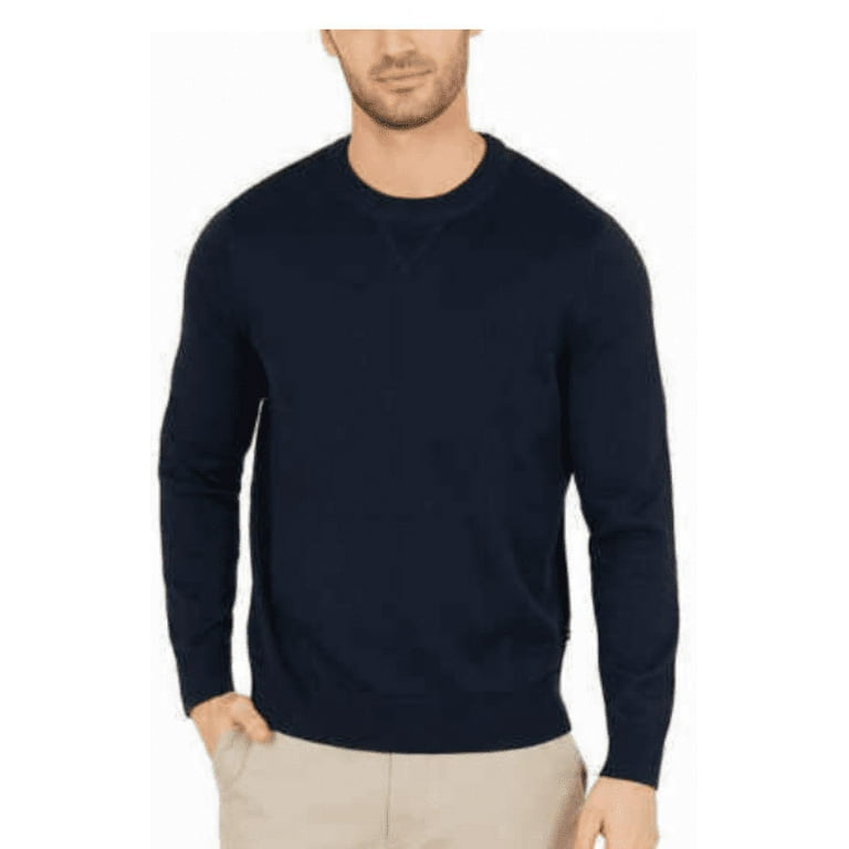 NAUTICA Men s Crew Neck Sweater Navy Blue Medium NEW