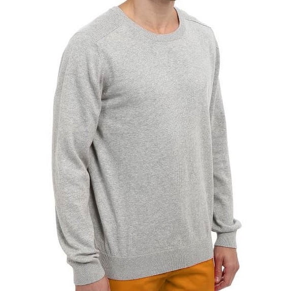 NAUTICA Men's Solid Crew Neck Classic Jersey Sweater (Grey, Large)