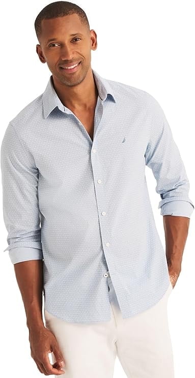 slim fit dress slacks Nautica Wrinkle-Resistant Plaid Long Sleeve Shirt – ShopCGX