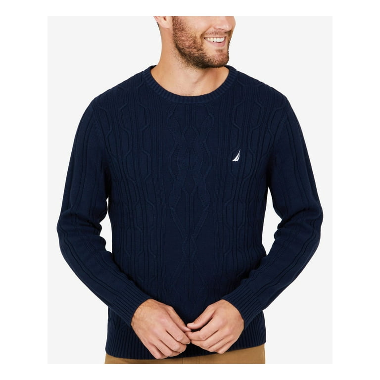 NAUTICA Mens Navy Crew Neck Classic Fit Sweater S Walmart