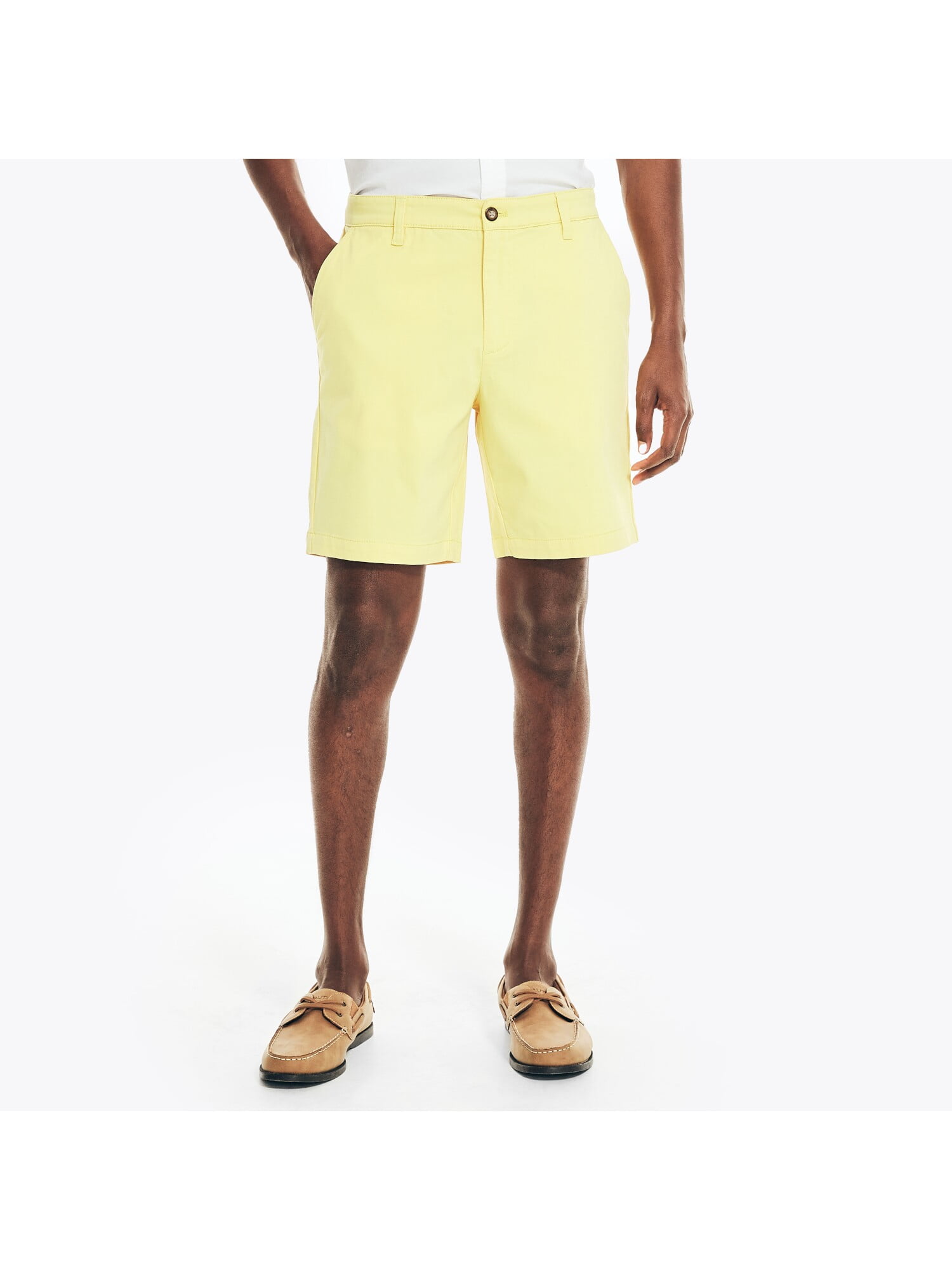 NAUTICA Mens Yellow Classic Fit Stretch Shorts 32 Waist