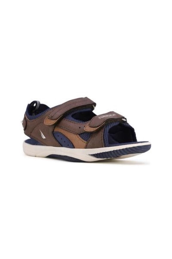 Toddler Boys Helm Logo Double Strap Sandals Brown, Tan, Ivory Size