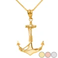 thumbnail image 1 of NAUTICAL ANCHOR ROPE PENDANT NECKLACE IN SOLID GOLD (YELLOW/ROSE/WHITE), 1 of 1