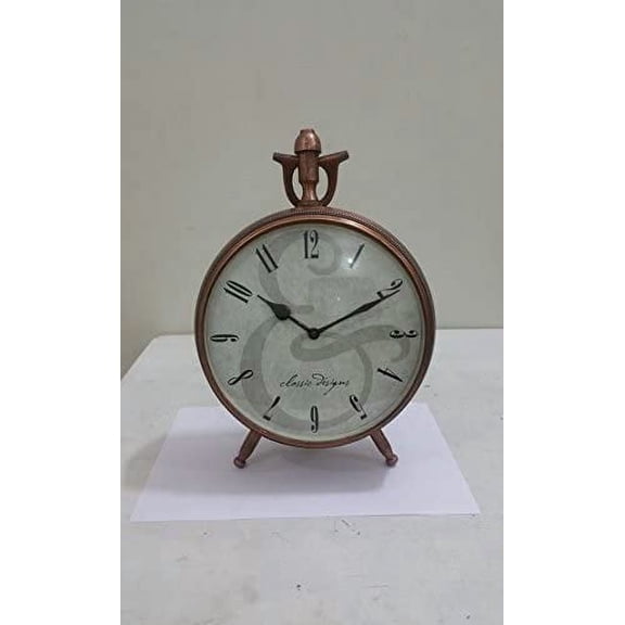 NAUTICAL MARITIME ~ COPPER FINISH DESKTOP ~ TABLE CLOCK DECOR
