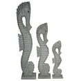 thumbnail image 1 of NAUTICAL SET OF 3 WOOD TEAL BLUE AQUA SEAHORSES SCULPTURE STATUE ART DECOR 32" 24" 16", 1 of 1