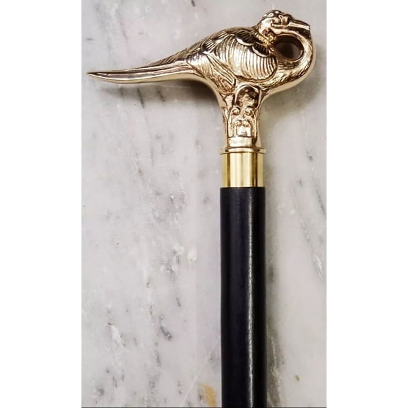 NAUTICAL WOODEN WALKING STICK BRASS BIRD HEAD VICTORIAN DESIGN HANDLE CANE GIFT