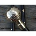 thumbnail image 1 of NAUTICALMARTUS Antique Brass Globe Head Handle Wooden Vintage Style Walking Stick Designer Cane, 1 of 4