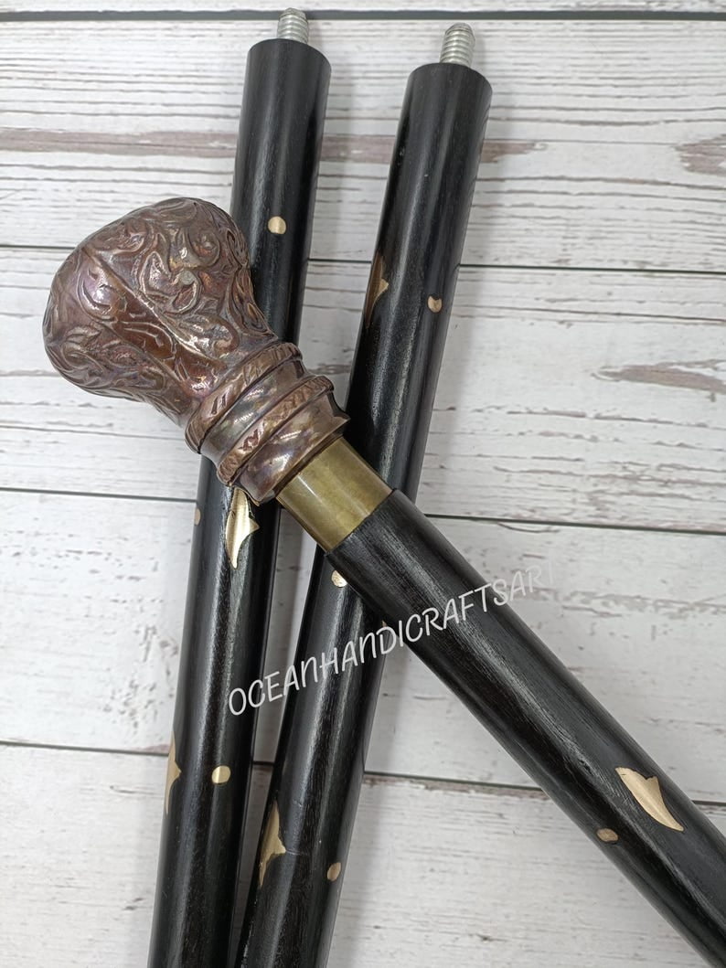 NAUTICALMARTUS BY Elegant Brass Handle Walking Stick Luxury Brass ...