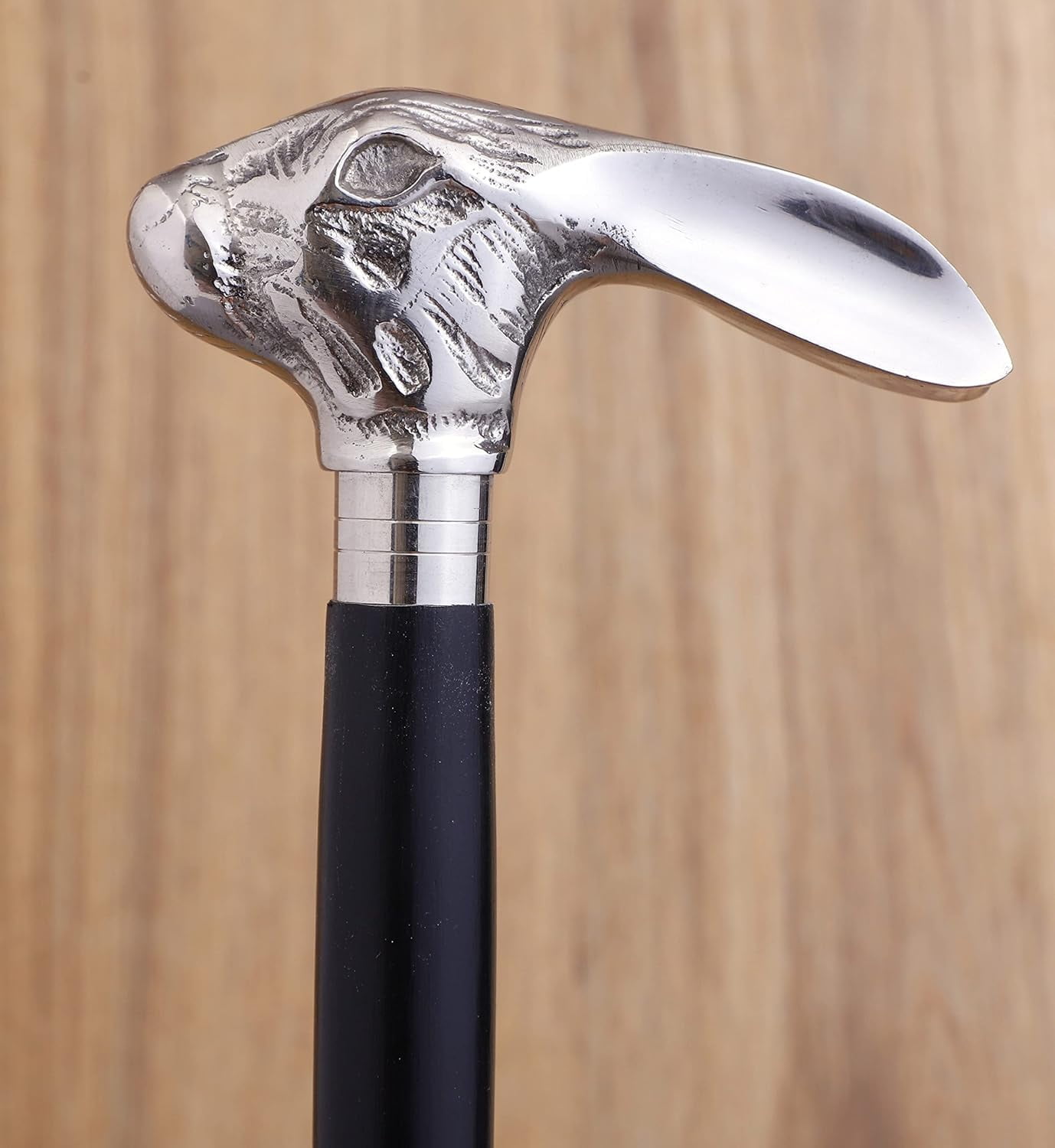 NAUTICALMARTUS BY Rabbit Wooden Walking Cane | Silver-Plated Foldable ...