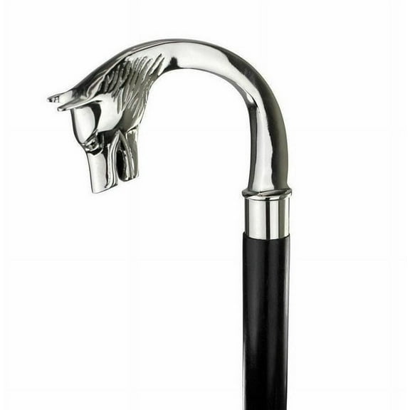 NAUTICALMARTUS BY WOLF HEAD Design Walking Cane Vintage Victorian Brass Handle Walking Stick Handmade Cane Designer Walking Cane