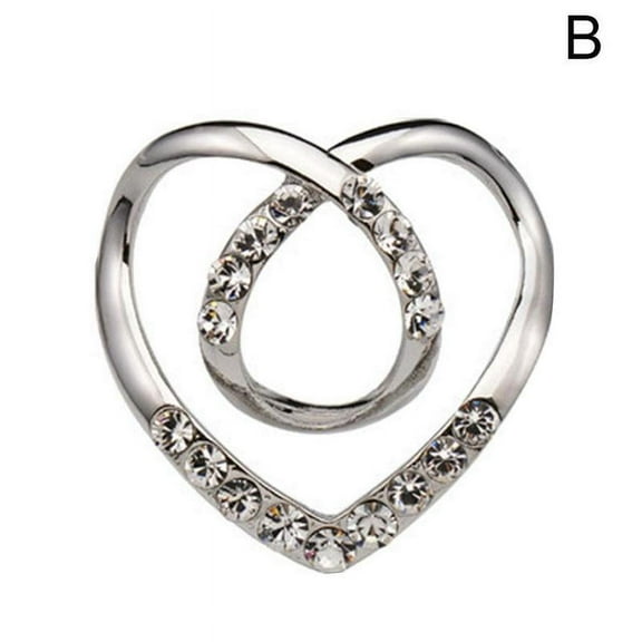 NAUXIU Crystal Brooches Heart Scarf Buckle Brooch Pin Silk Women Scarf Scarf Clasp Accessories Hem Scarves Ring Button Knotted Cli M8F8