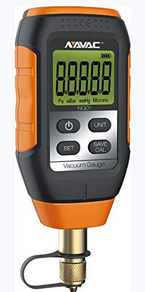 Micron Digital Vacuum Gauge VMV-1 – HVAC Vacuum Tester, 0-75000 Microns, 72 PSI Max, With Buzzer & Large Screen