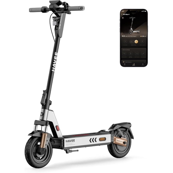 NAVEE G5 Max/G5 Pro/G5 Electric Scooter for Adults, 20 MPH & 43.5/34.2/28 Miles, 1000W/800W Motor, 10" Tires, Foldable Commuting E-Scooter with Dual Brake Suspension