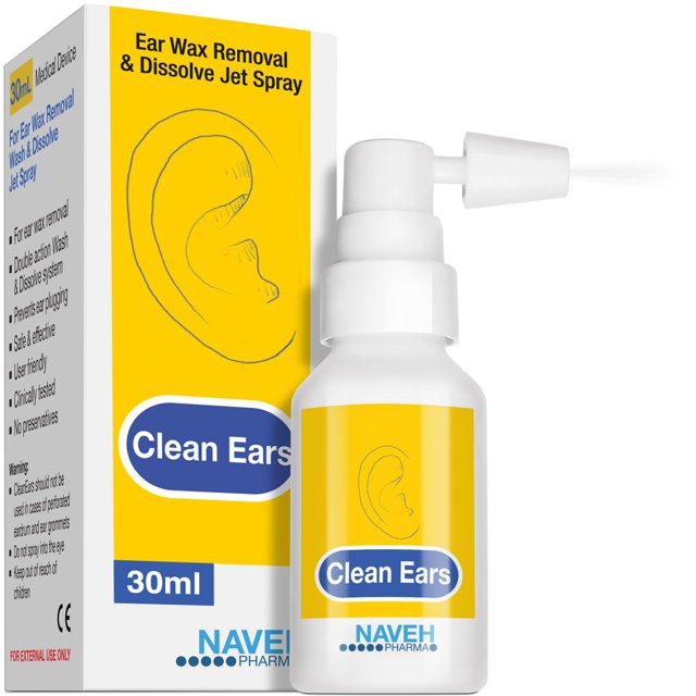NAVEH PHARMA CleanEars Earwax Removal Spray Ear Wax Softener Cleaner