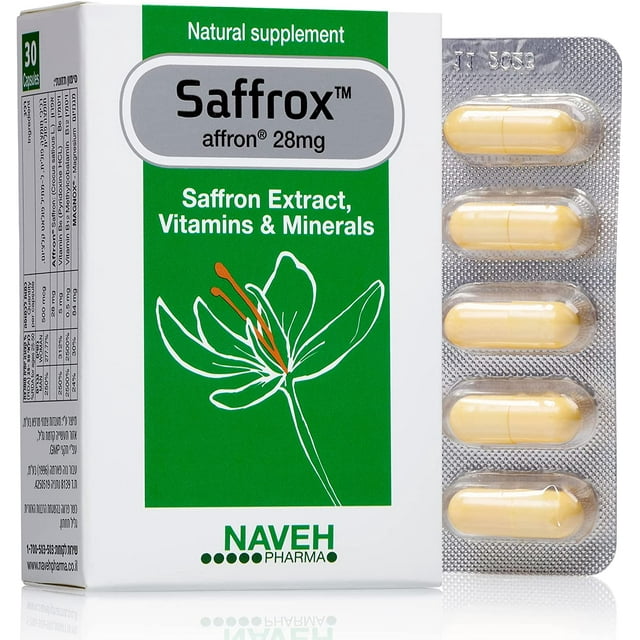 NAVEH PHARMA Saffrox Saffron Supplements Vitamin D3 B12 Mood Boost