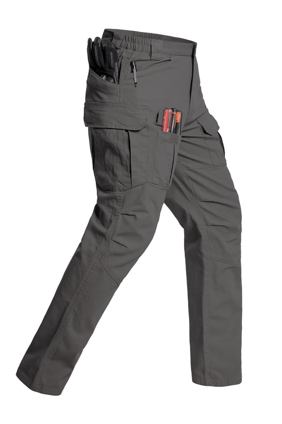 Cotton Stretch Rip Stop Cargo Pants Water-resistant Lightweight Durable Hiking Outdoor Work Pants with 8 Pockets