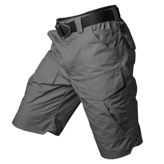 NAVEKULL Men's Lightweight Urban Cargo Shorts Water Resistant Rip Stop Cotton Outdoor Hiking Shorts With 9 Pockets