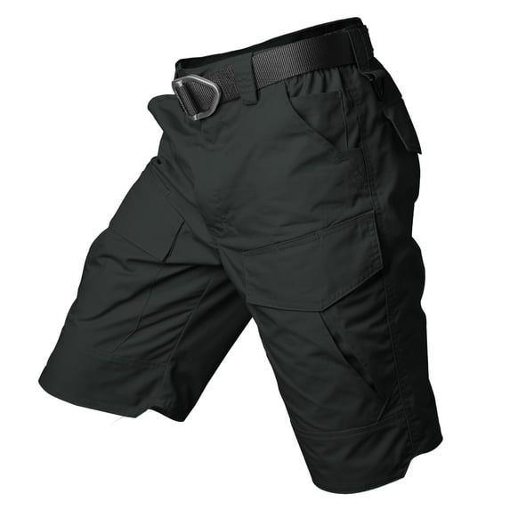 NAVEKULL Men's Lightweight Urban Cargo Shorts Water Resistant Rip Stop Cotton Outdoor Hiking Shorts With 9 Pockets