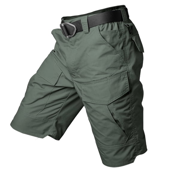 NAVEKULL Men's Lightweight Urban Cargo Shorts Water Resistant Rip Stop Cotton Outdoor Hiking Shorts With 9 Pockets