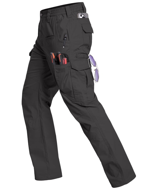 Men's Stretch Cargo Pants Ripstop Water Resistant Flex Work Pants Lightweight Utility Outdoor Hiking Pants